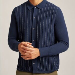 Bonobos Striped Cardigan Sweater Polo